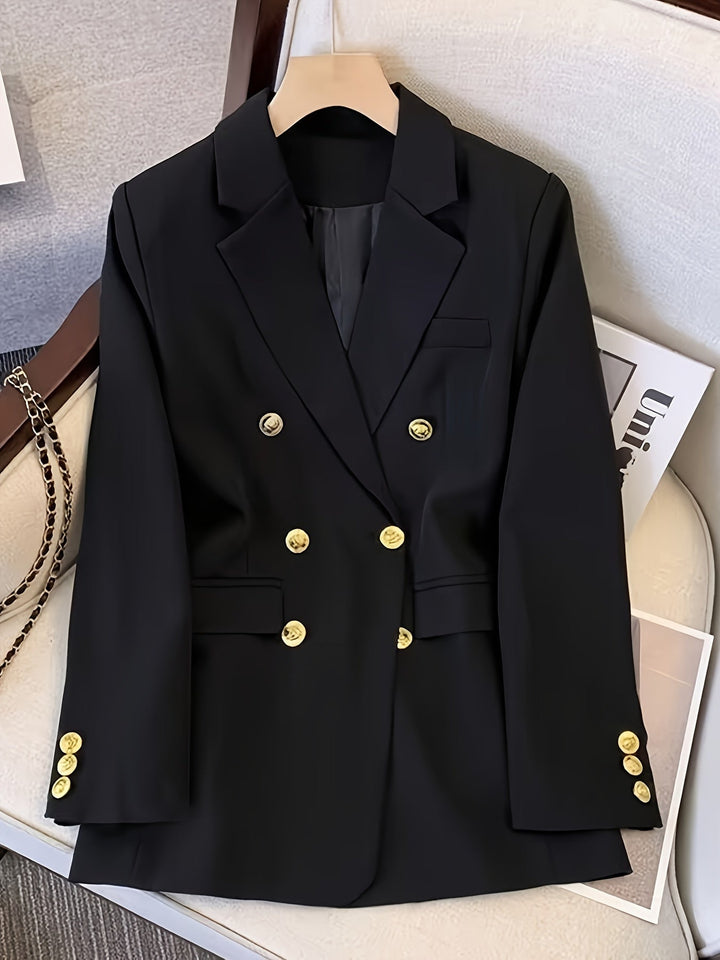 Delilah | Women Winter Gold Button Office Blazer