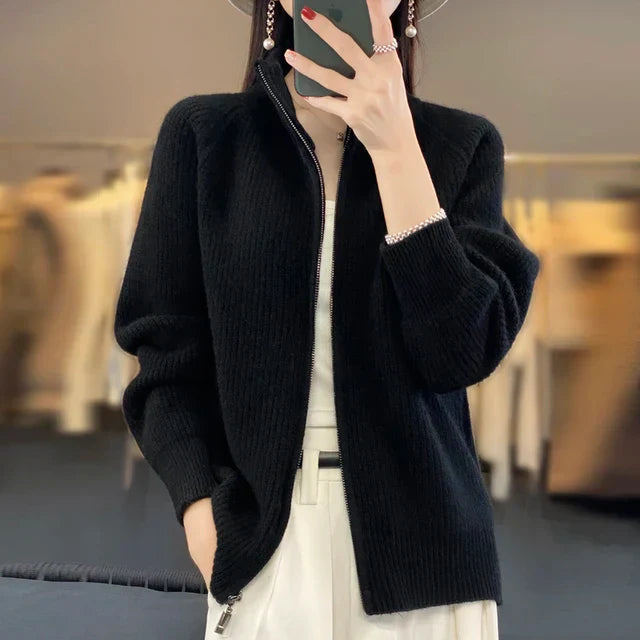Aubrey | Women’s Winter Zip-Up Knit Cardigan
