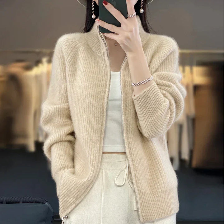 Aubrey | Women’s Winter Zip-Up Knit Cardigan