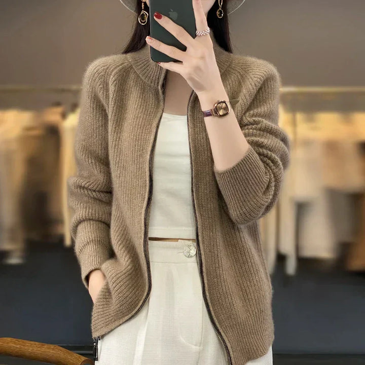 Aubrey | Women’s Winter Zip-Up Knit Cardigan