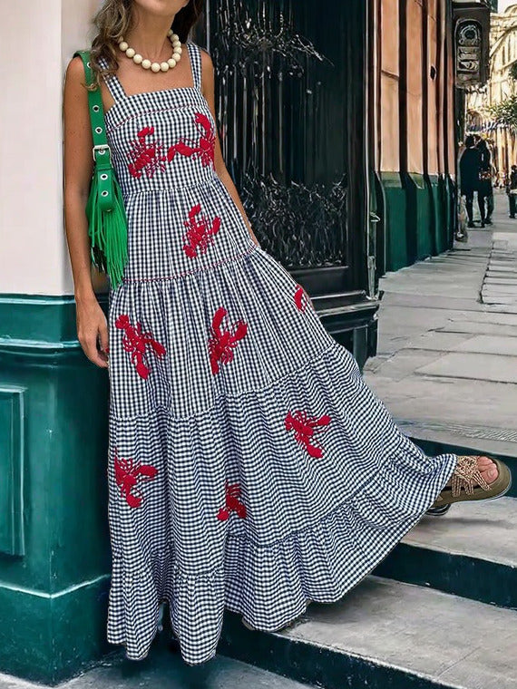 Elara | Embroidered Summer Midi Dress