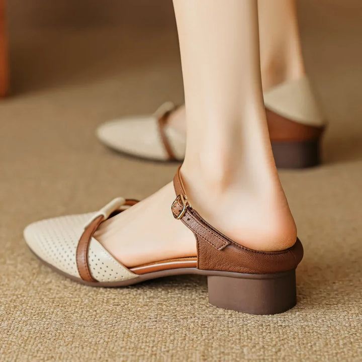 Amara | Block Leather Heels