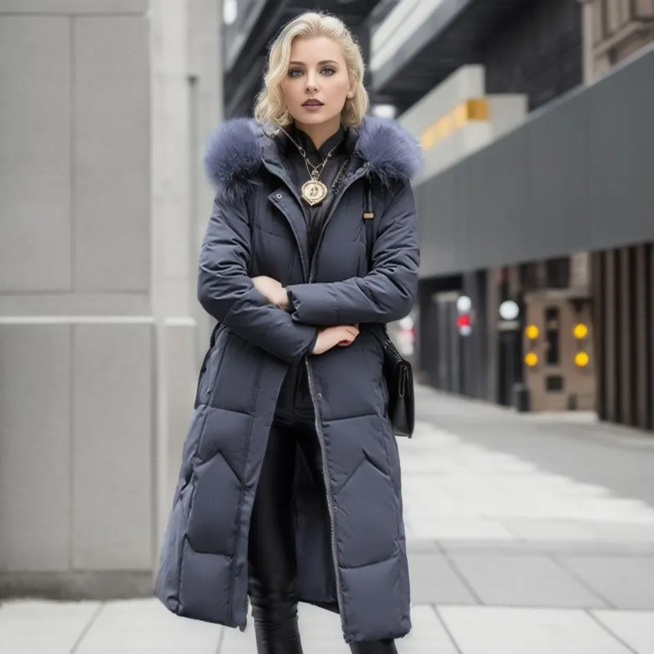 Bella | Women Winter Puffer Coat with Hood Trim