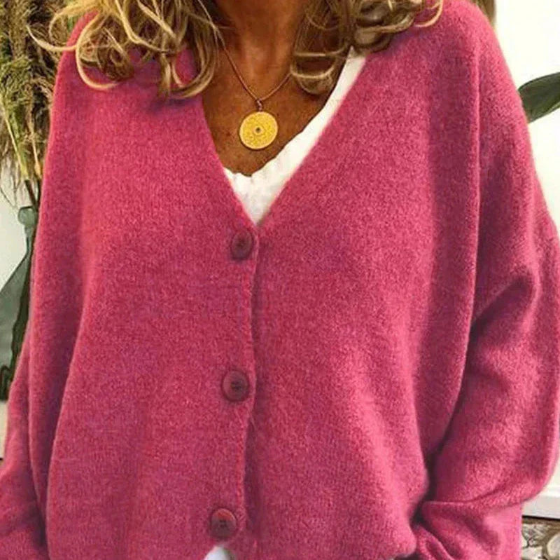 Diana | Women’s Cozy V-Neck Button Cardigan