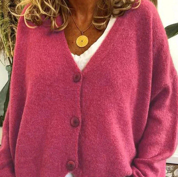 Diana | Women’s Cozy V-Neck Button Cardigan