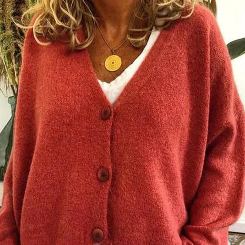Diana | Women’s Cozy V-Neck Button Cardigan
