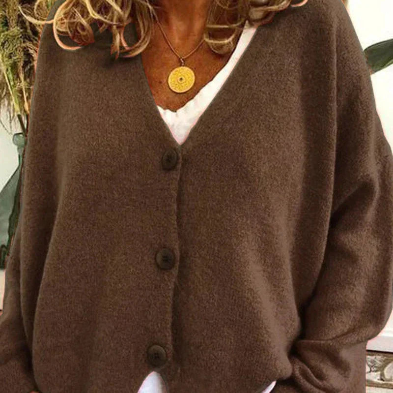 Diana | Women’s Cozy V-Neck Button Cardigan