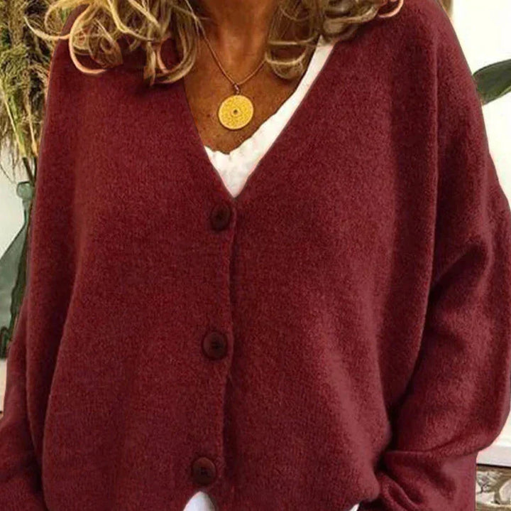 Diana | Women’s Cozy V-Neck Button Cardigan
