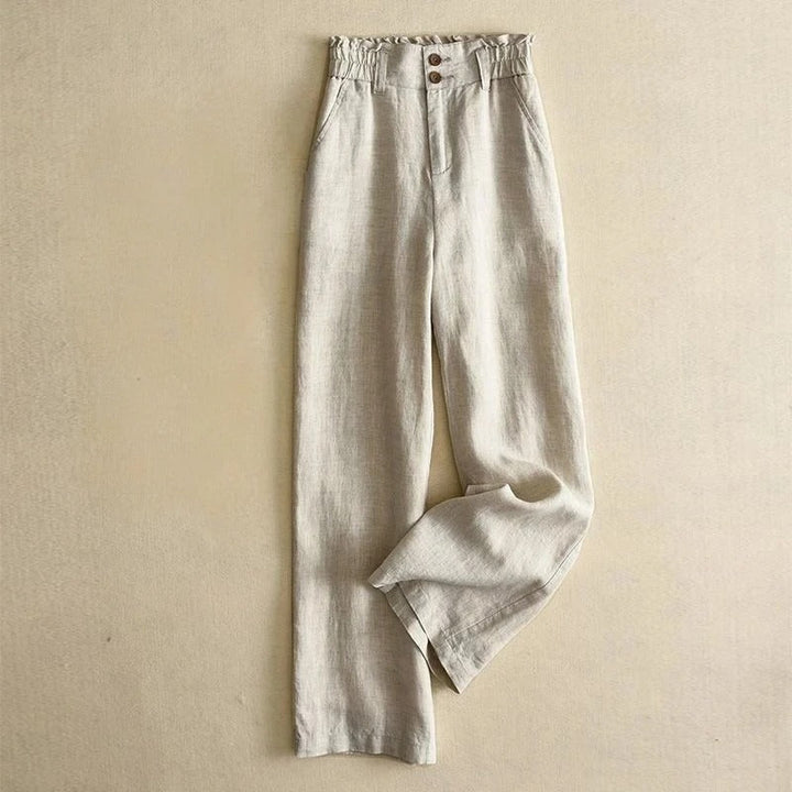 Sage | Wide Leg Linen Trousers