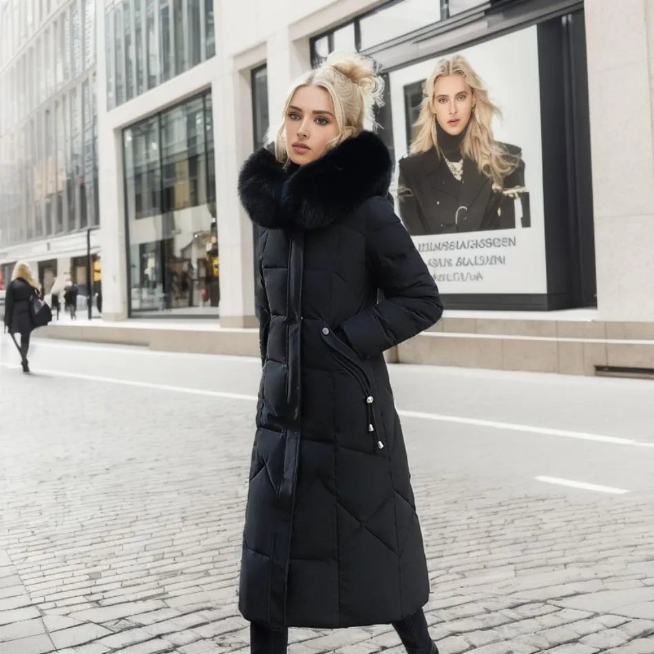 Bella | Women Winter Puffer Coat with Hood Trim