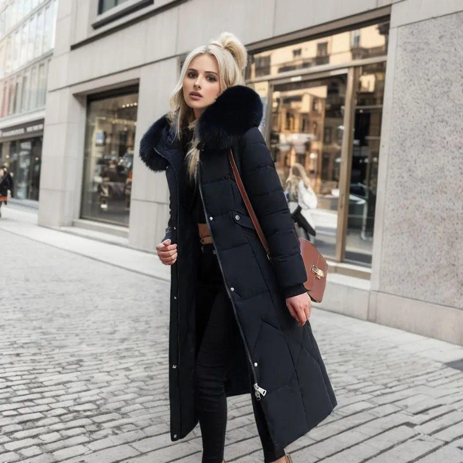 Bella | Women Winter Puffer Coat with Hood Trim