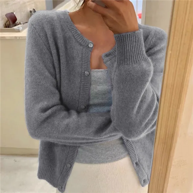 Freya | Women’s Button-Up Relaxed Fit Knit Cardigan