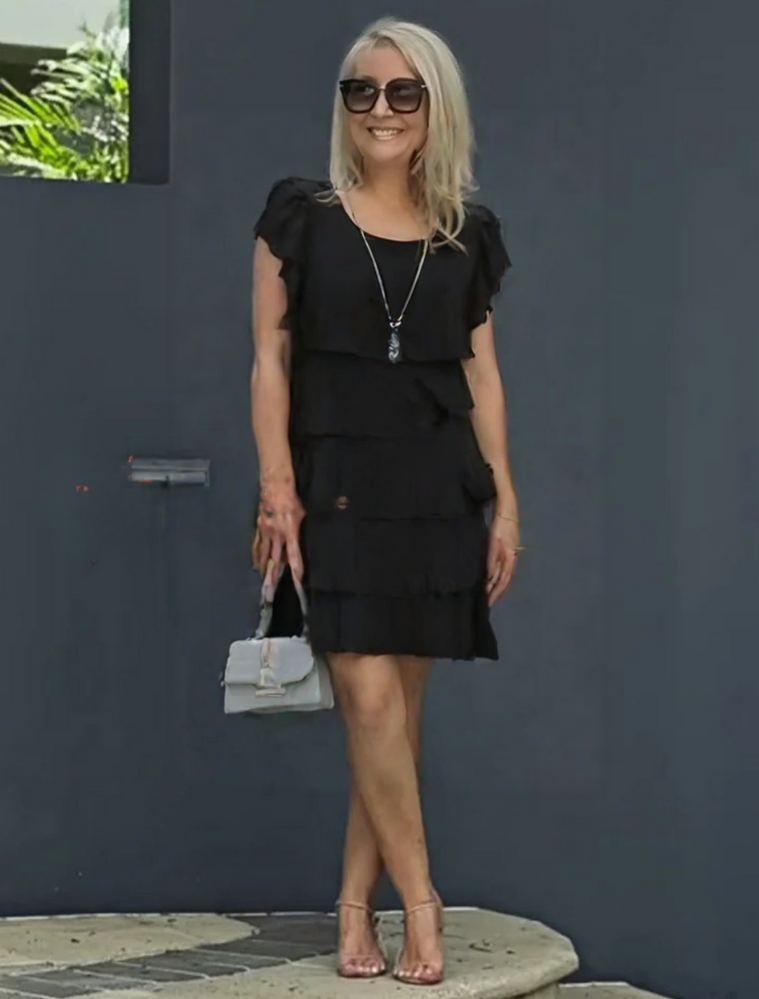 Karen | Women’s Short Sleeve Layered Midi Dress