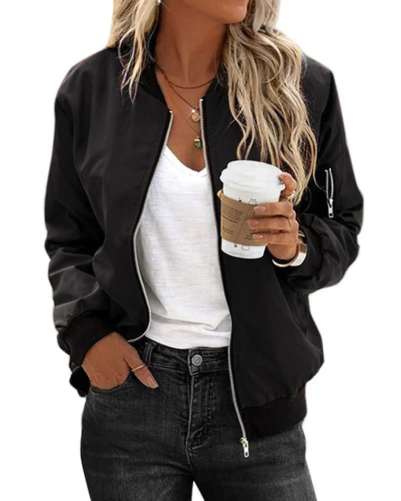 Charlotte | Women’s Casual Zip-Up Bomber Jacket