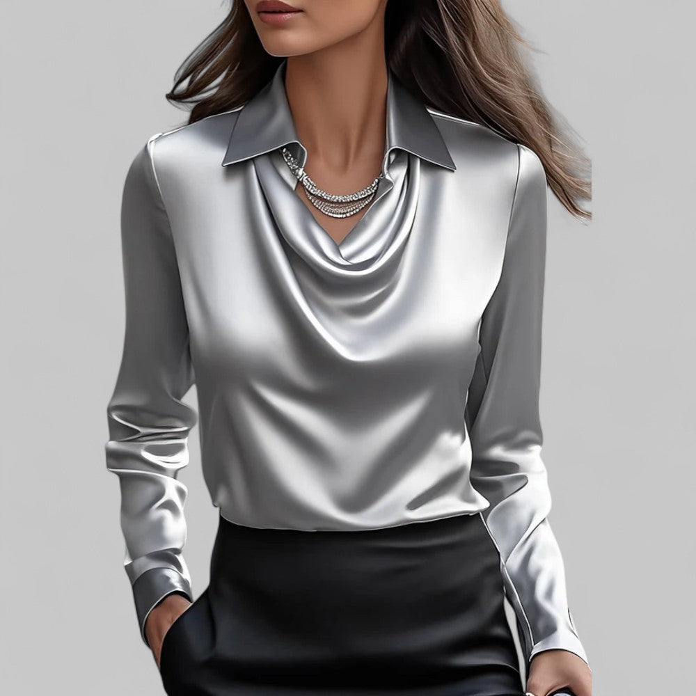 Scarlett | Women’s Elegant Long Sleeve Satin Blouse