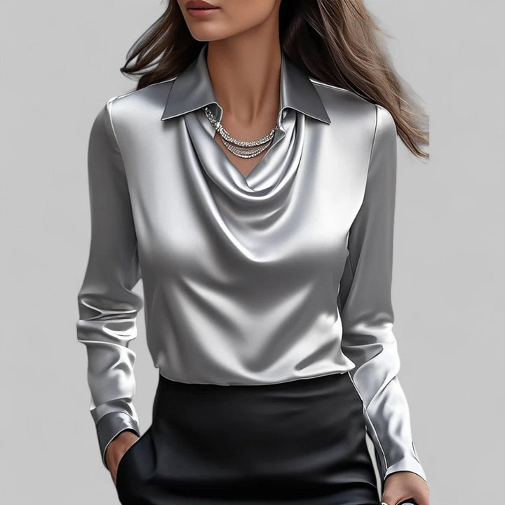 Scarlett | Women’s Elegant Long Sleeve Satin Blouse