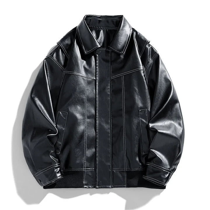 Mark | Men’s Modern Oversized Leather Bomber Jacket