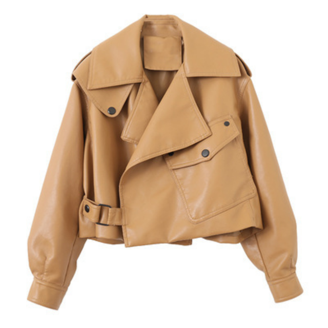 Faye | Women's Cropped Lapel Belted Fashion Jacket