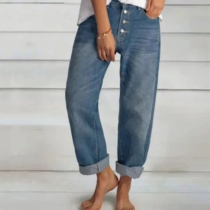 Annabelle | Women’s High-Waisted Button Fly Relaxed Jeans