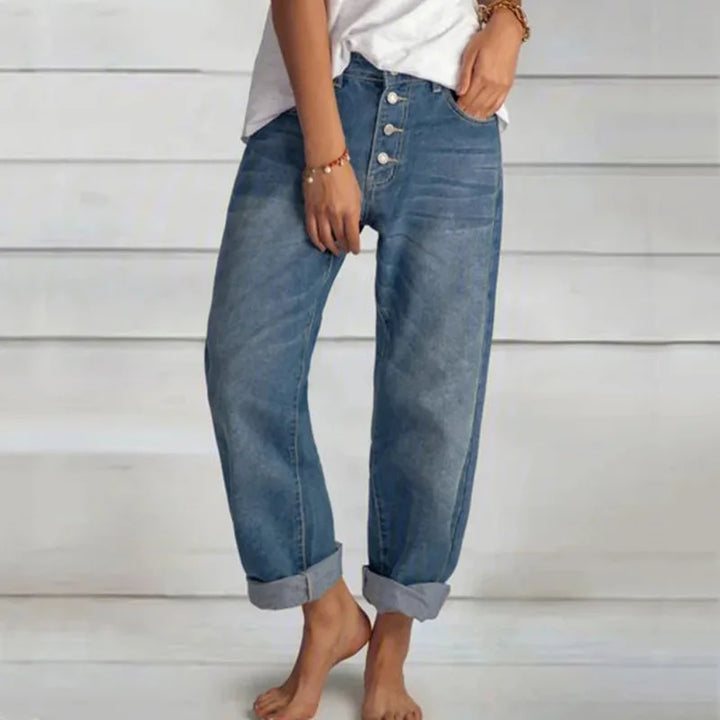 Annabelle | Women’s High-Waisted Button Fly Relaxed Jeans