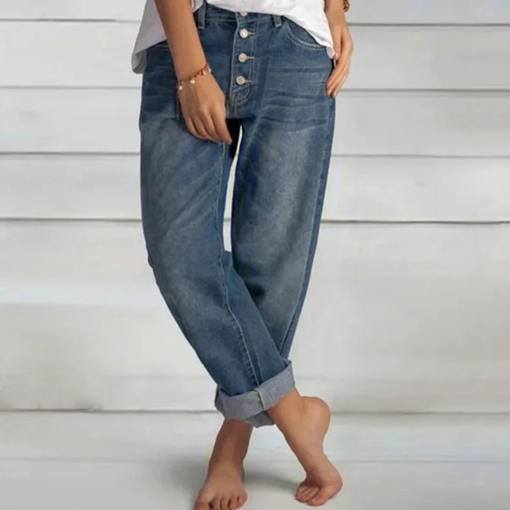 Annabelle | Women’s High-Waisted Button Fly Relaxed Jeans