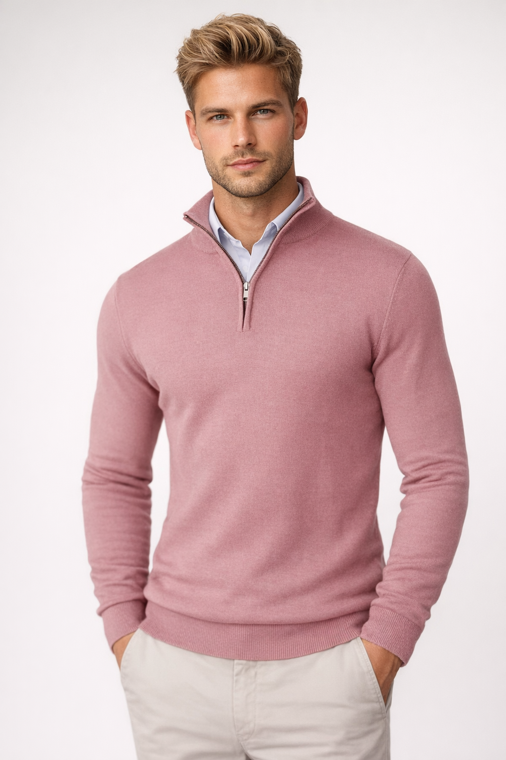Christopher | Men Half Zip High Neck Sweater