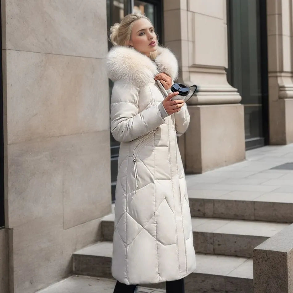 Bella | Women Winter Puffer Coat with Hood Trim