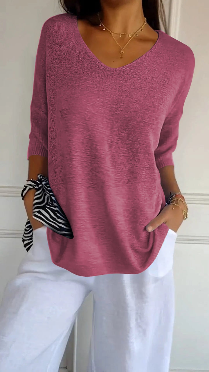 Ella | Women’s Comfy Casual V-Neck Pullover Top