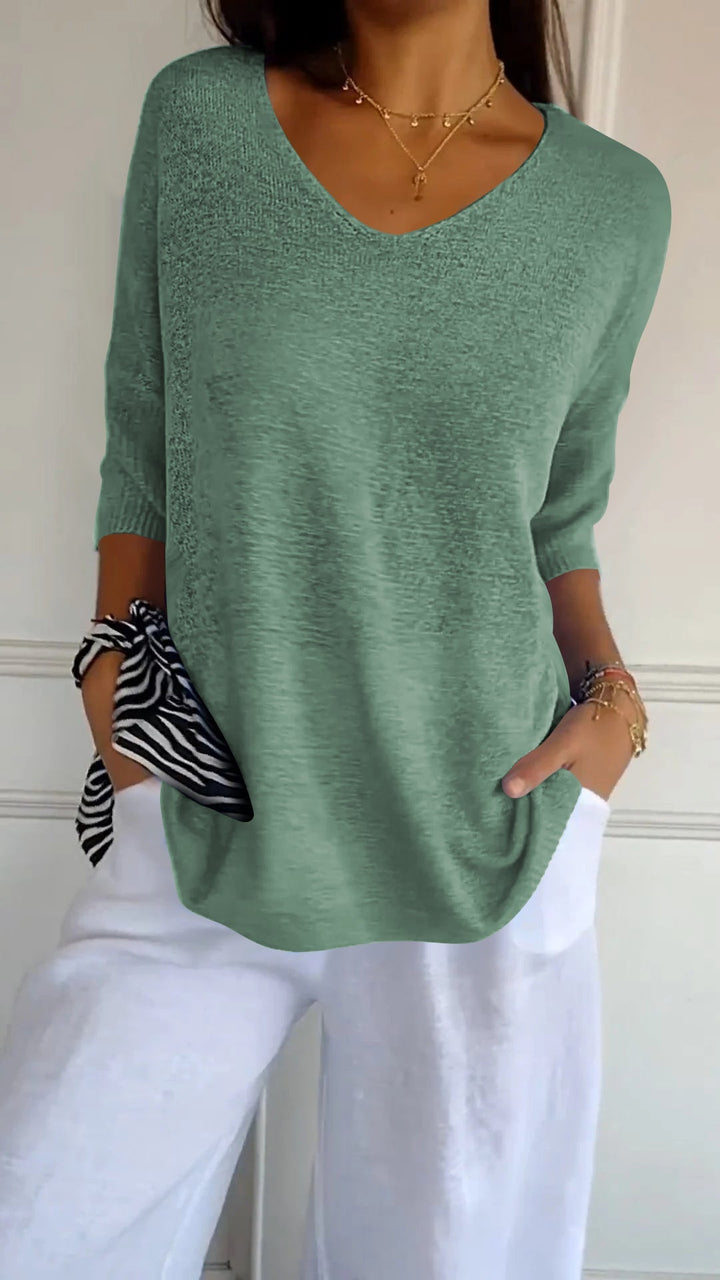 Ella | Women’s Comfy Casual V-Neck Pullover Top