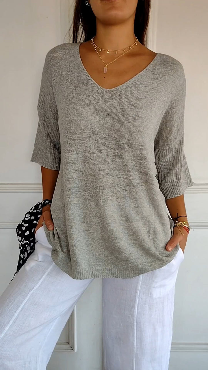 Ella | Women’s Comfy Casual V-Neck Pullover Top