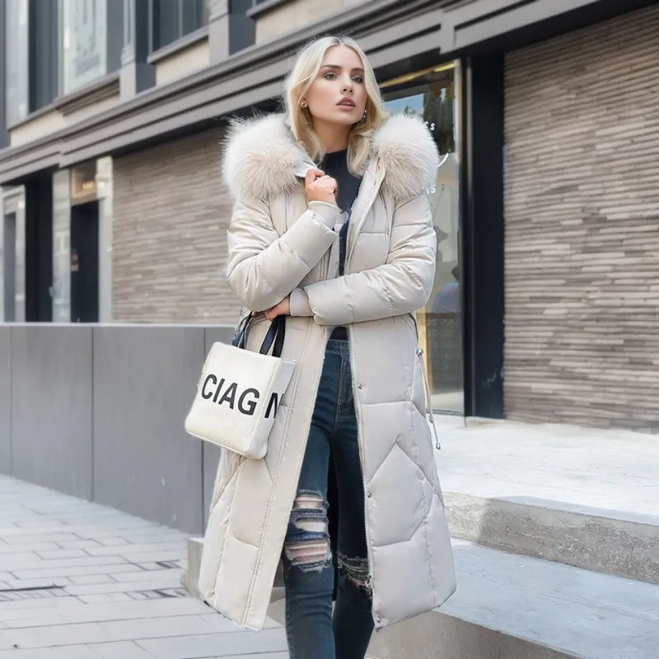 Bella | Women Winter Puffer Coat with Hood Trim