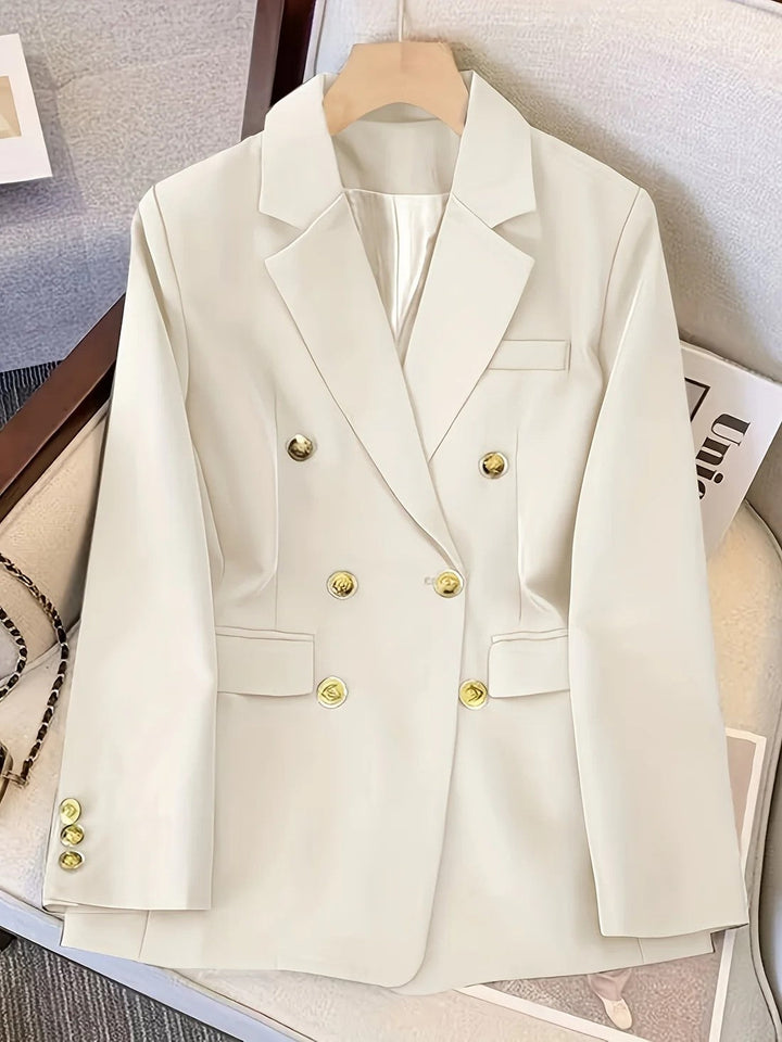 Delilah | Women Winter Gold Button Office Blazer