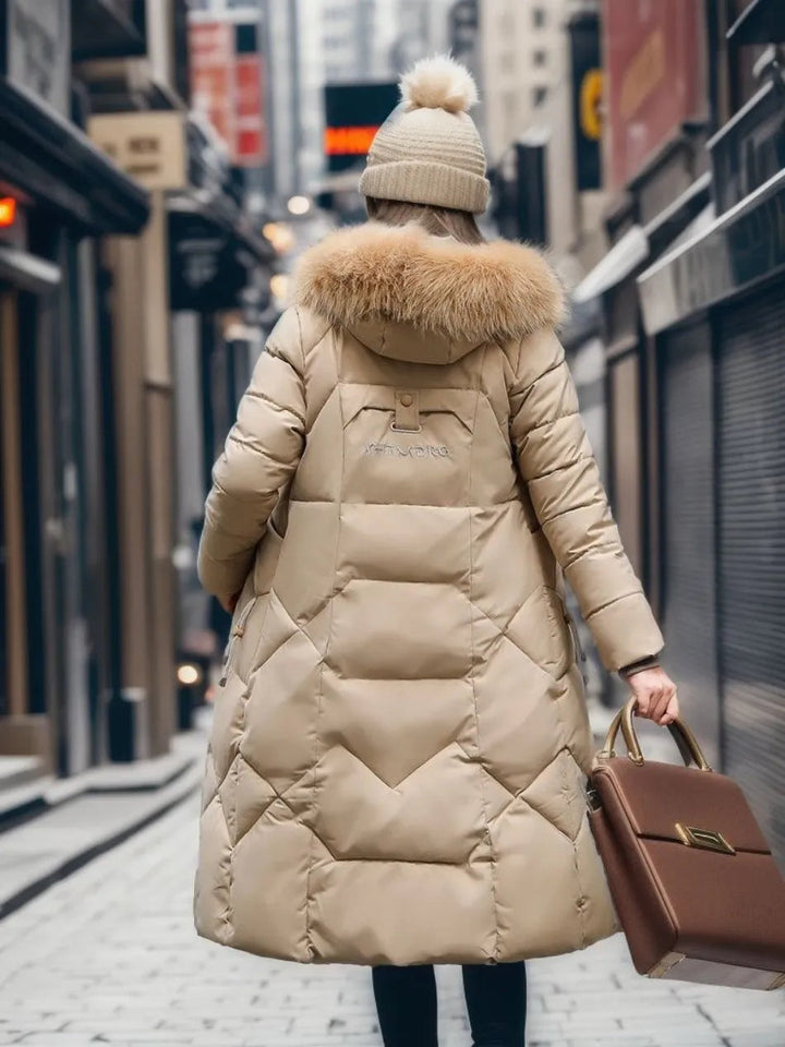 Bella | Women Winter Puffer Coat with Hood Trim