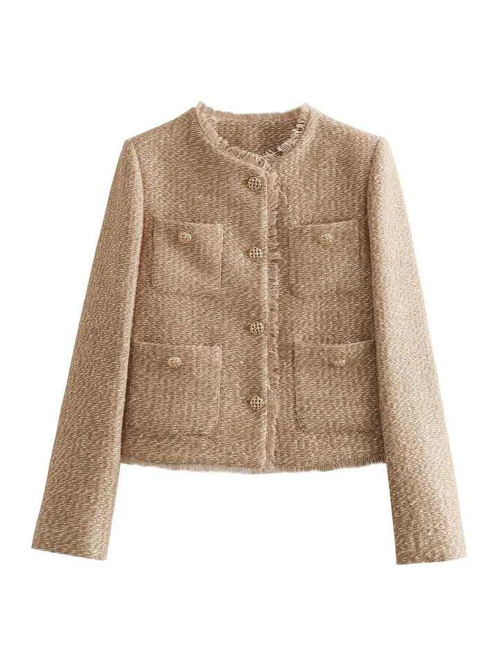 Charlotte | Short Tweed Blazer Jacket with Buttons for Women