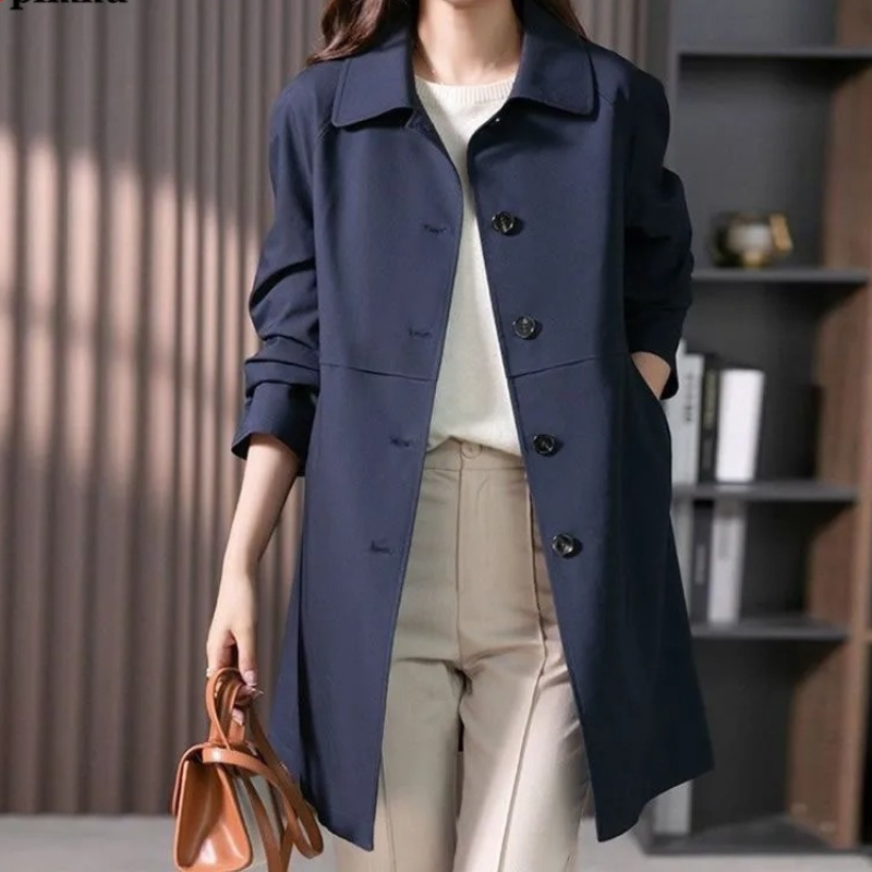 Darcey | Women’s Casual Button-Up Long Coat