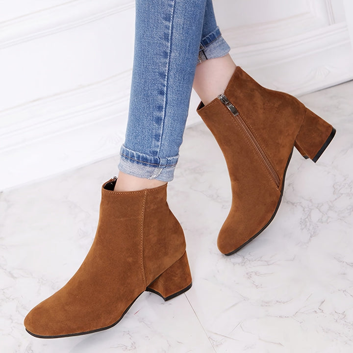 Grace | Women's Classic Block Heel Short Boots for Autumn Winter