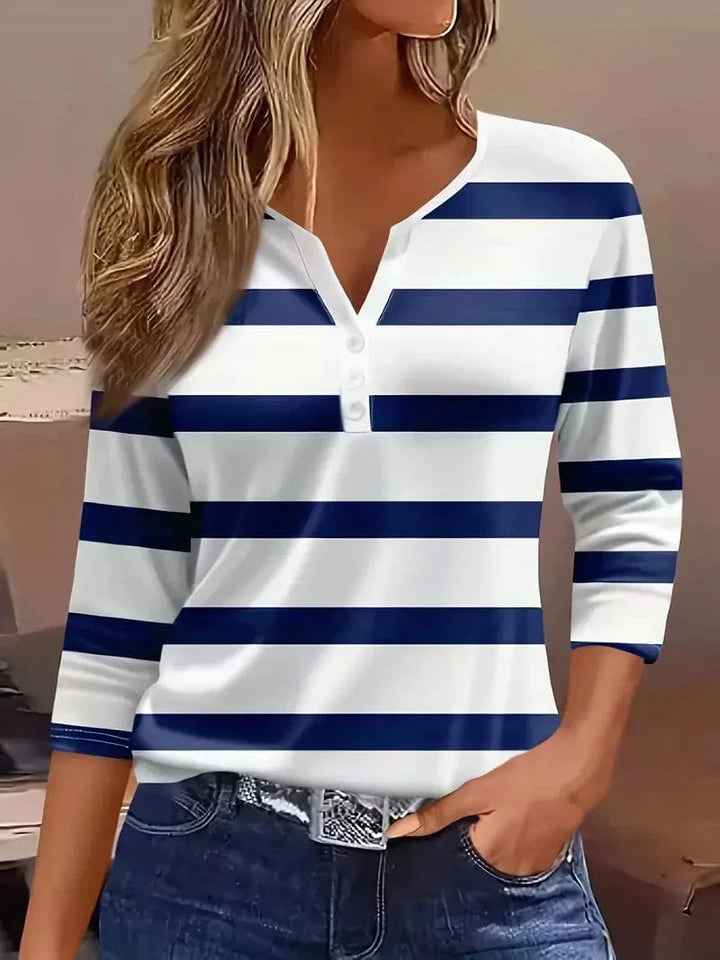 Camila™ | Striped V-Neck Top