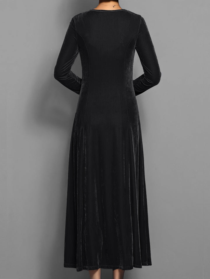 Ava | Women’s Long Sleeve Flared Maxi Dress