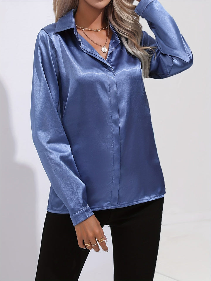 Victoria | Women’s Modern Button Front Stain Blouse