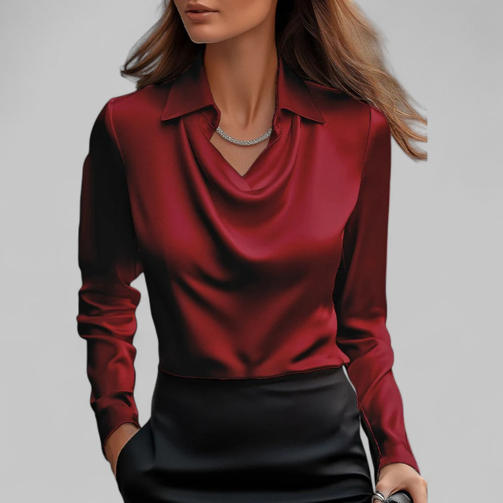 Scarlett | Women’s Elegant Long Sleeve Satin Blouse