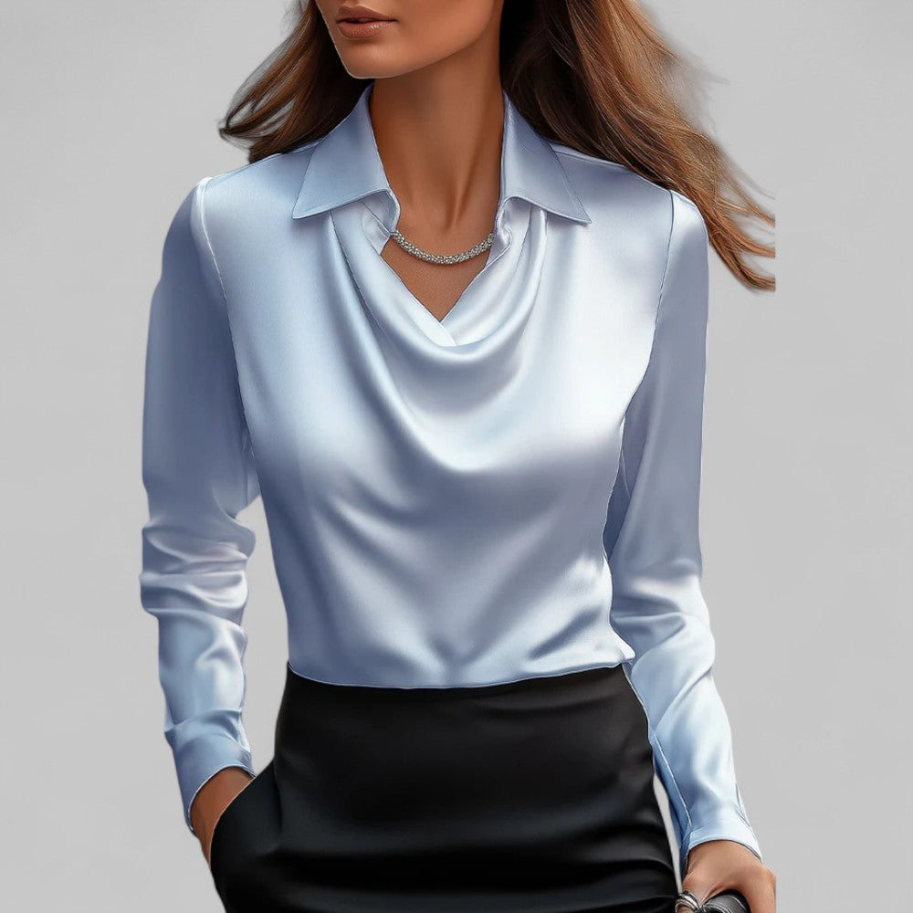 Scarlett | Women’s Elegant Long Sleeve Satin Blouse