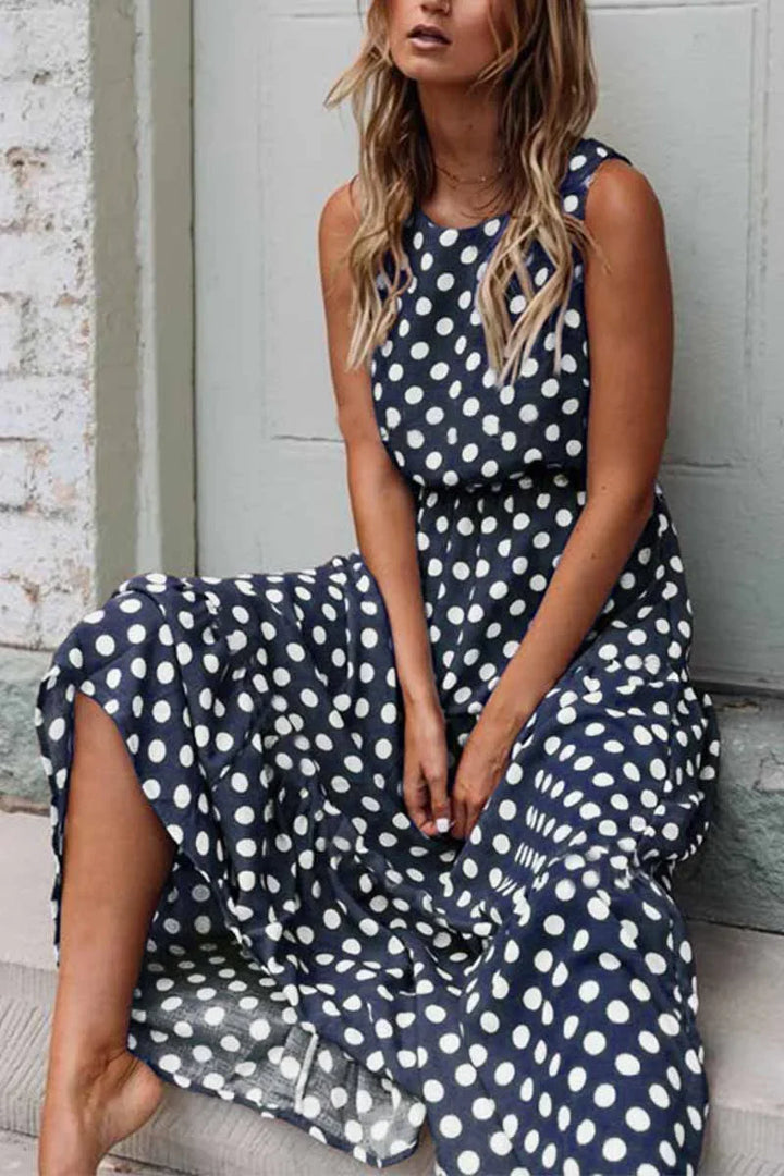 Isabelle | Women’s Polka Dot Sleeveless Casual Dress