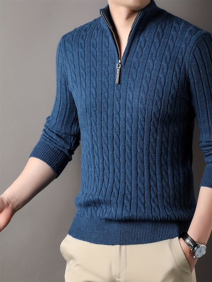Connor | Men’s Half Zip Ribbed Knit Sweater