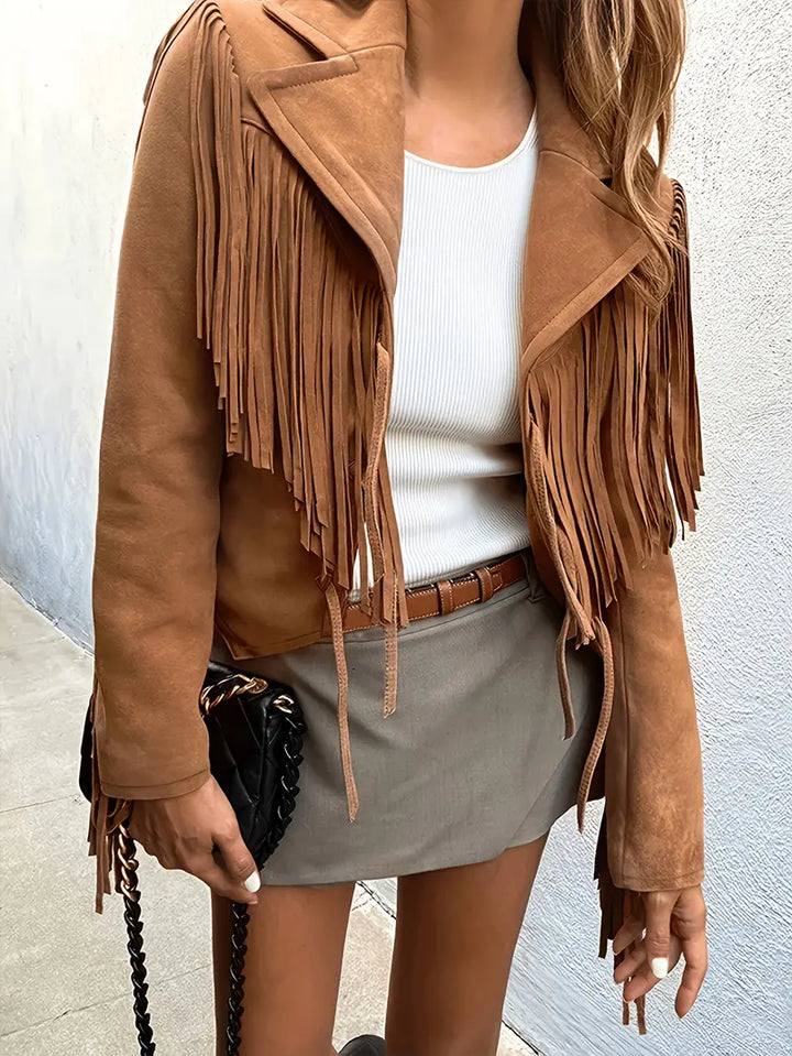 Lucy | Women’s Stylish Fringe Detail Short Jacket