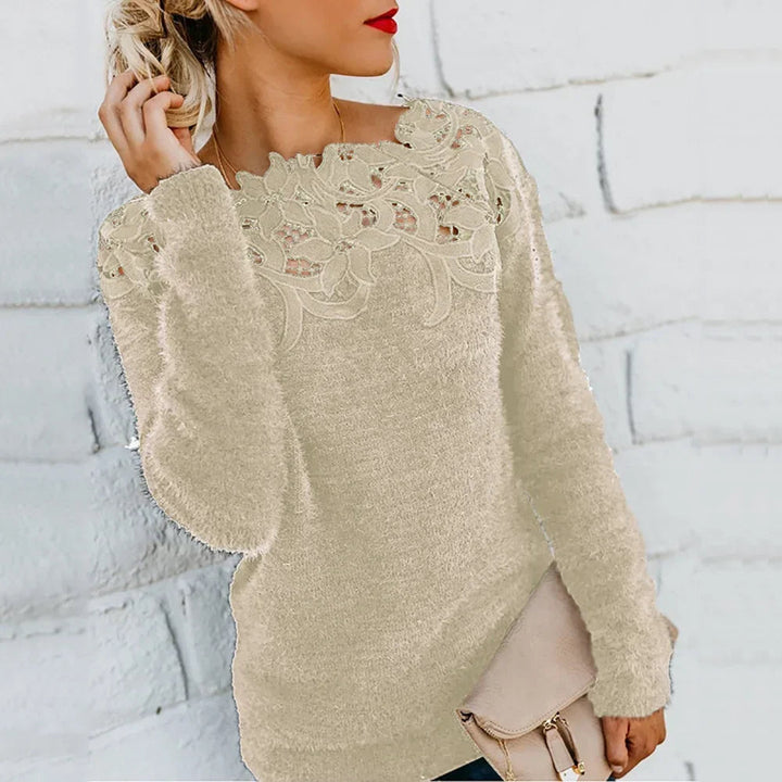 Karen | Women’s Chic  Floral Lace Design Sweater