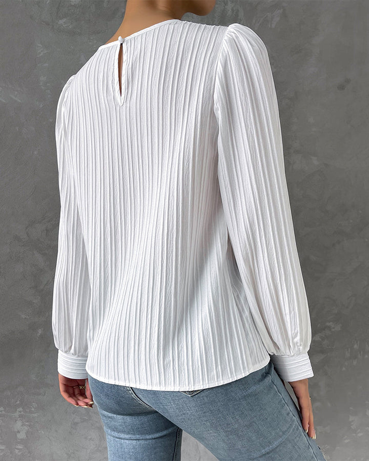 MARY | PLEATED LANTERN SLEEVE TOP FOR WOMEN