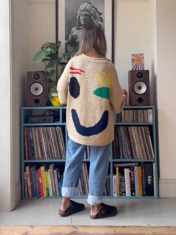 Anna | Women's Winter Sweater with Smile Print