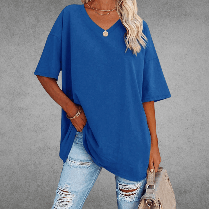 CATHERINA |  V-NECK T-SHIRT WITH TUMMY COVER