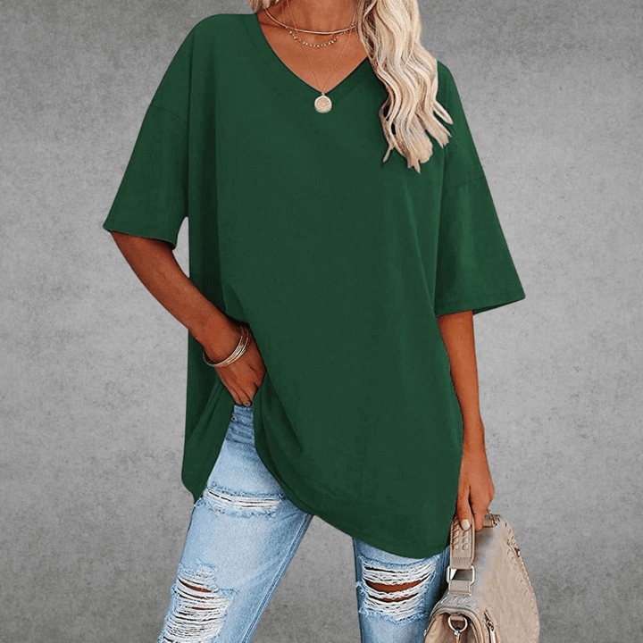 CATHERINA |  V-NECK T-SHIRT WITH TUMMY COVER