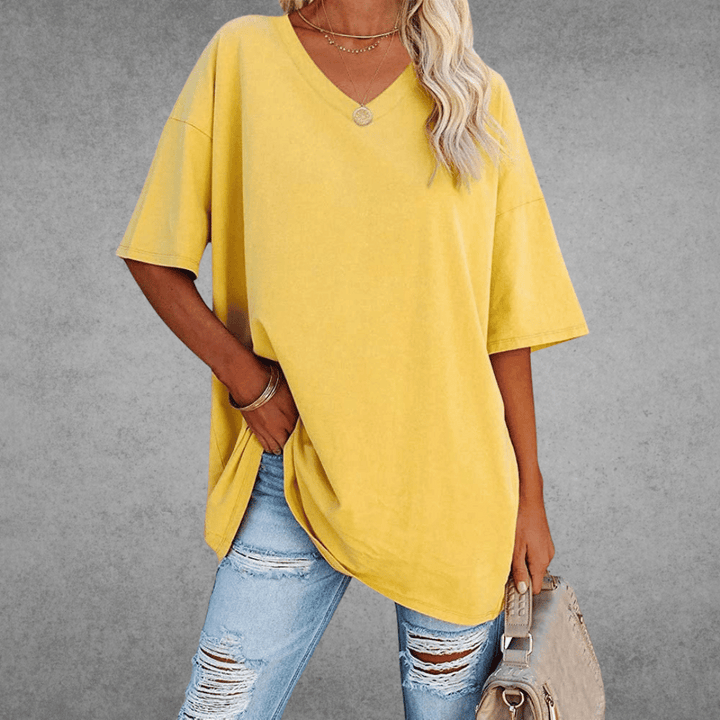 CATHERINA |  V-NECK T-SHIRT WITH TUMMY COVER